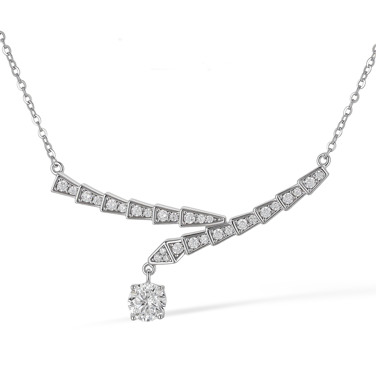 Ophélie White Chram Snake Necklace