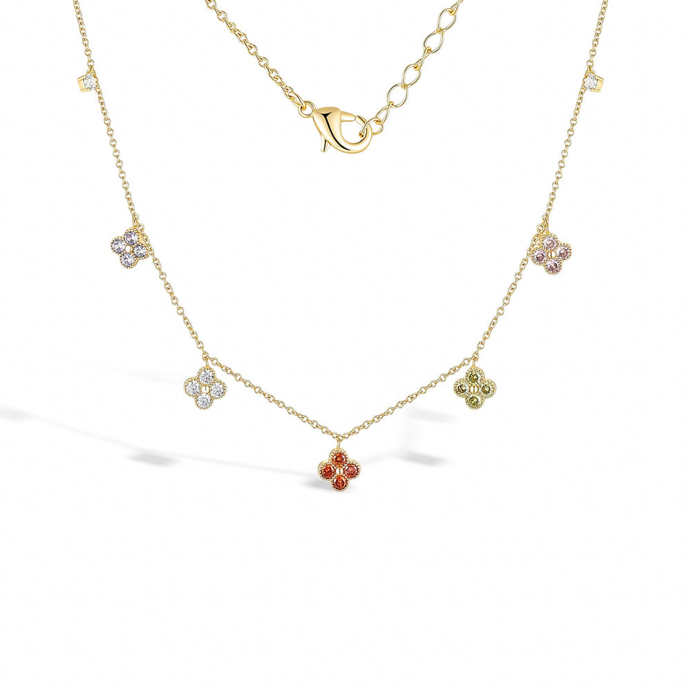Léonide Multicolor Trèfle Necklace