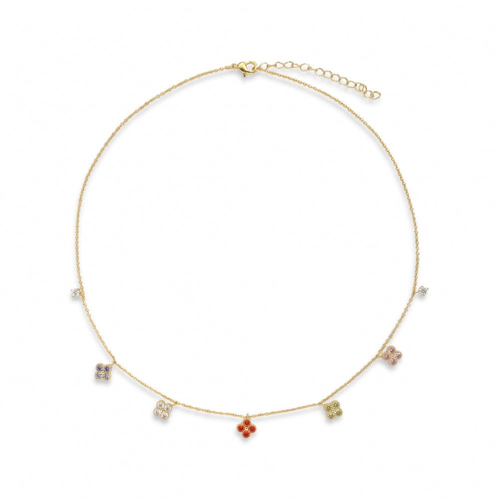 Léonide Multicolor Trèfle Necklace
