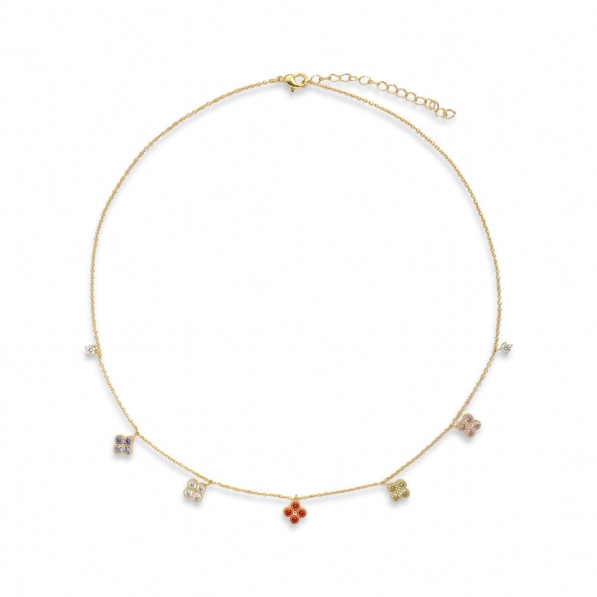 Léonide Multicolor Trèfle Necklace