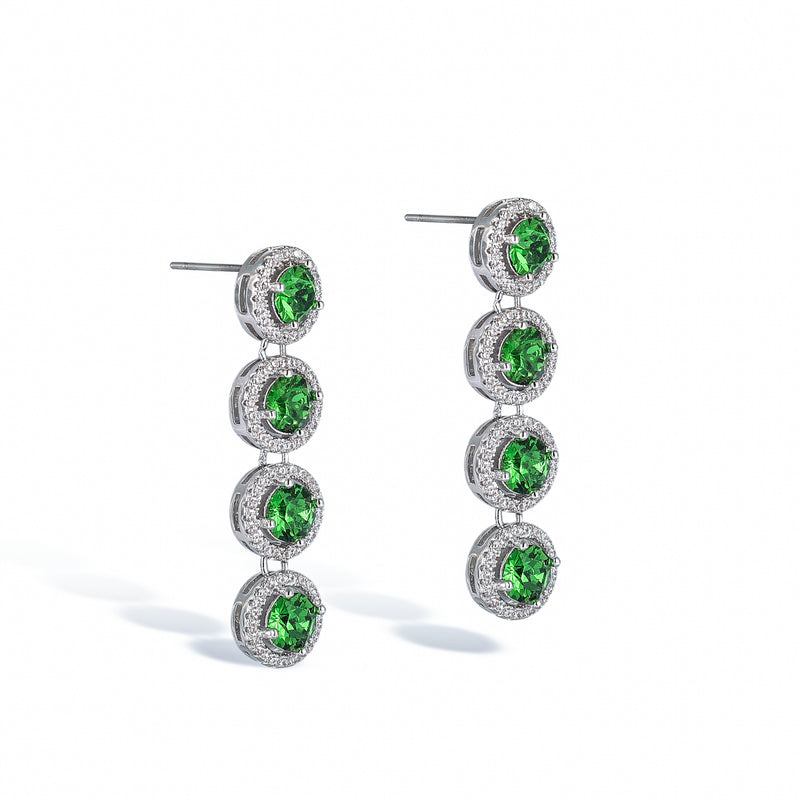 Ambre Green Round Earrings