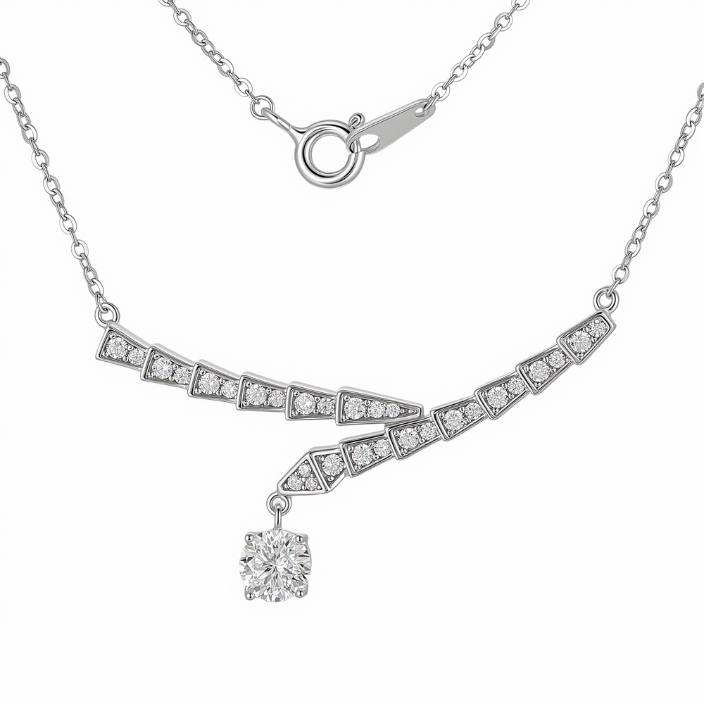 Ophélie White Chram Snake Necklace