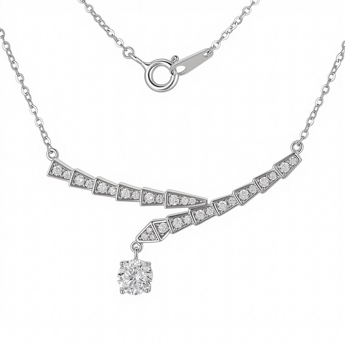 Ophélie White Chram Snake Necklace