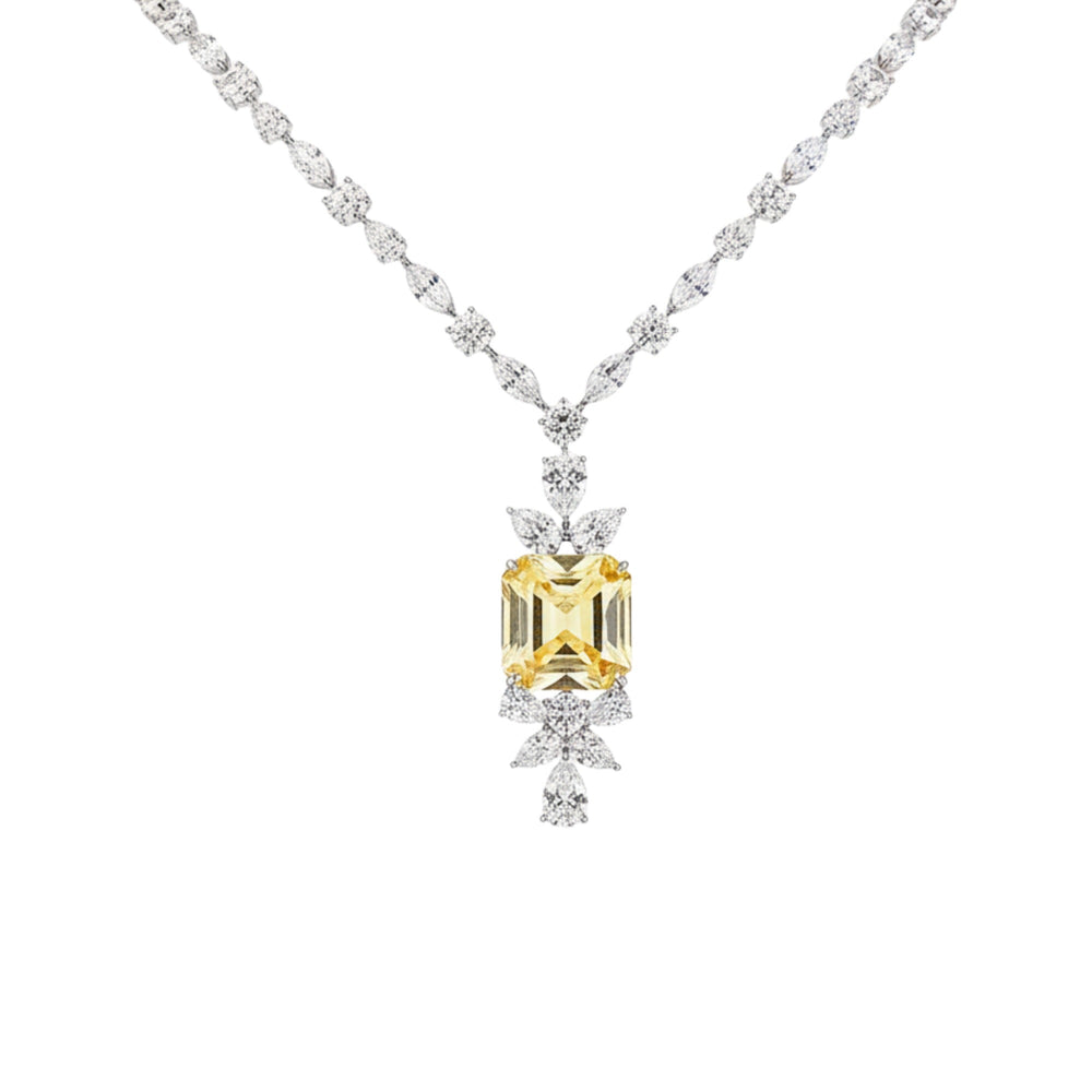 Abélia Yellow Cushion Necklace