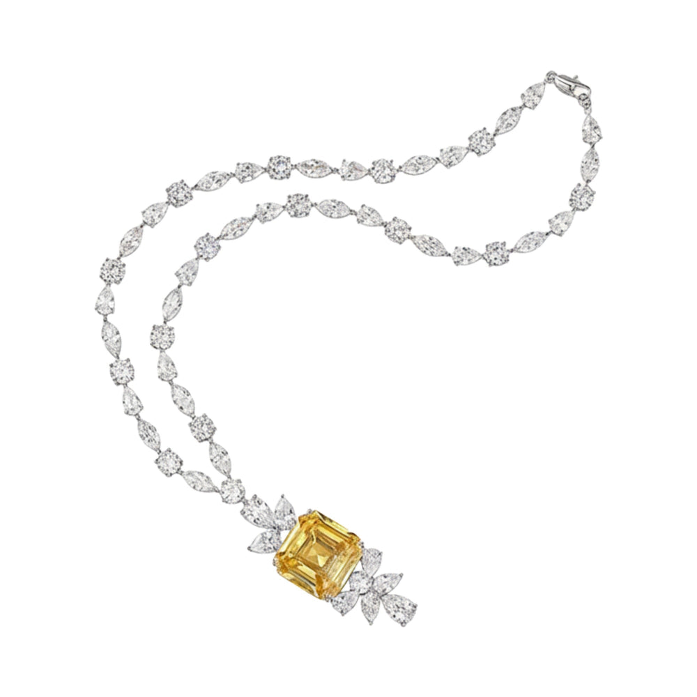 Abélia Yellow Cushion Necklace