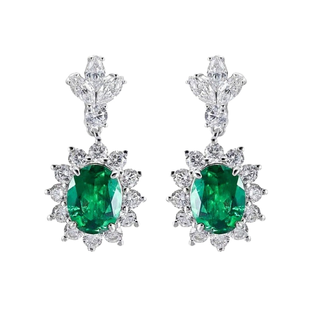 Acanthe Emerald Green Sun Floral Earrings