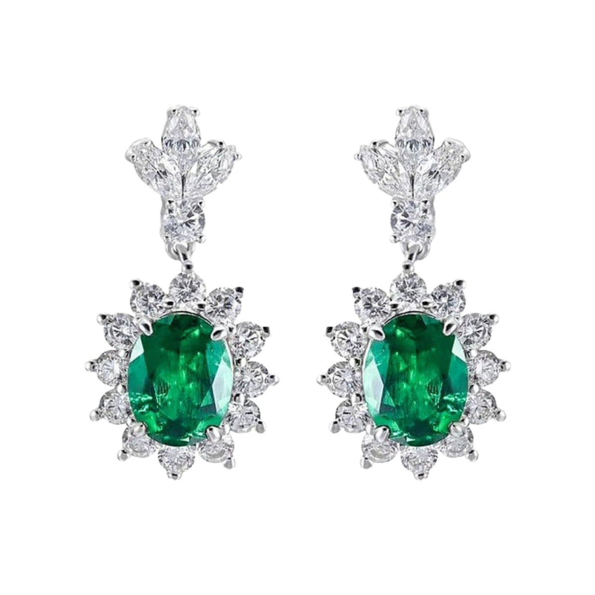 Acanthe Emerald Green Sun Floral Earrings