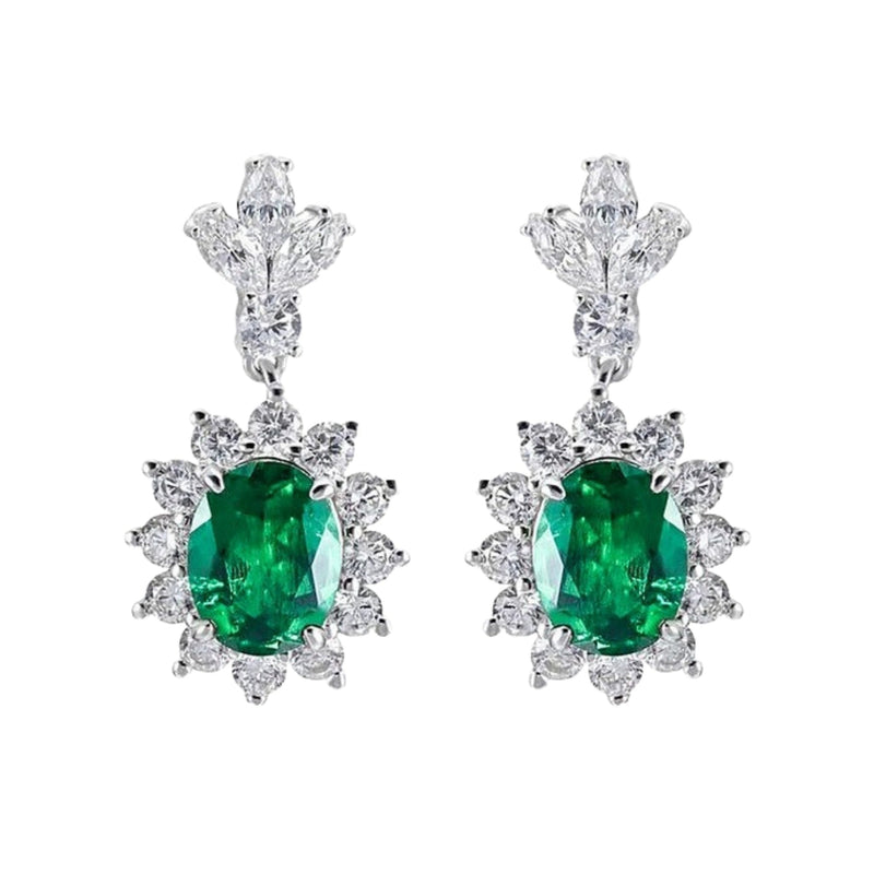 Acanthe Emerald Green Sun Floral Earrings