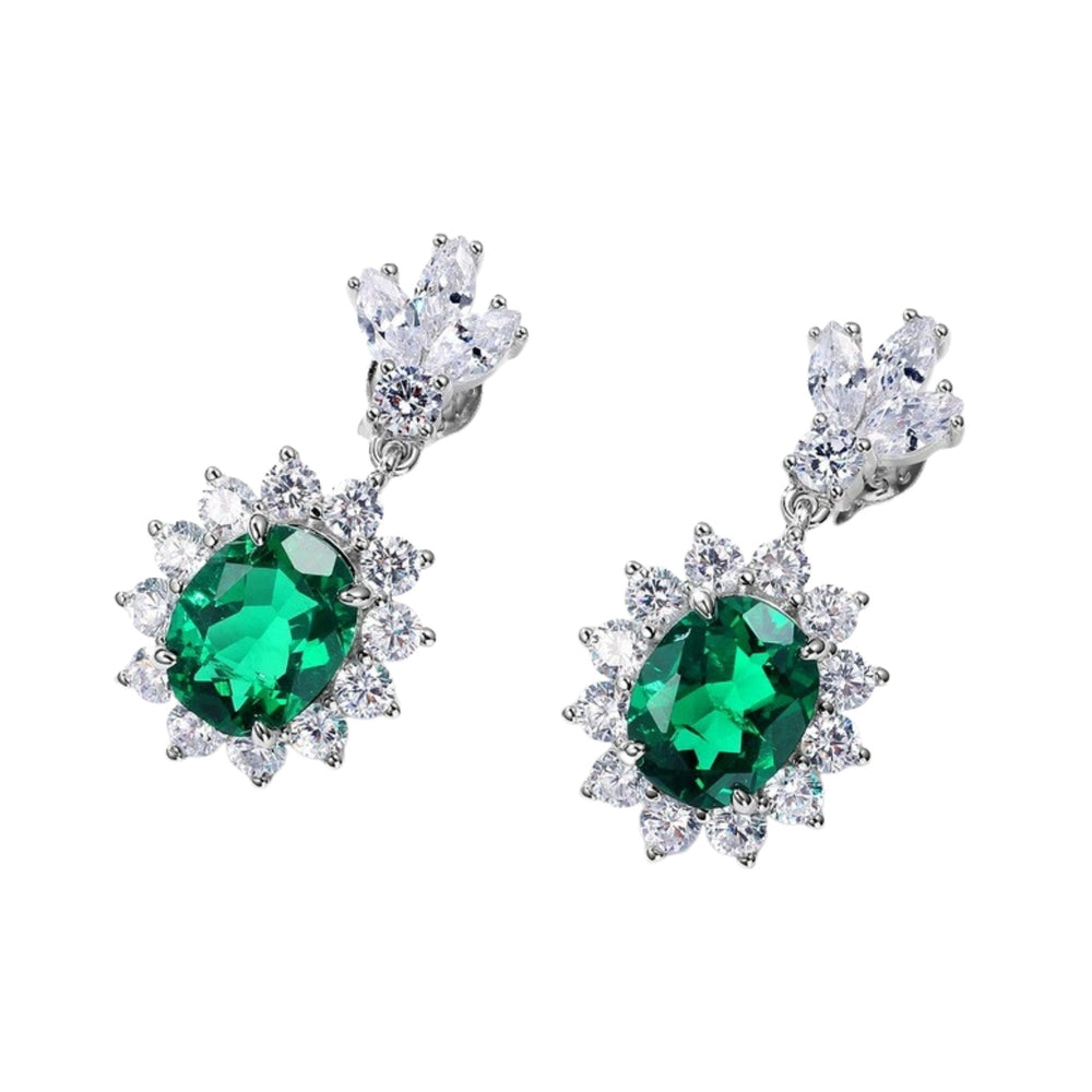 Acanthe Emerald Green Sun Floral Earrings