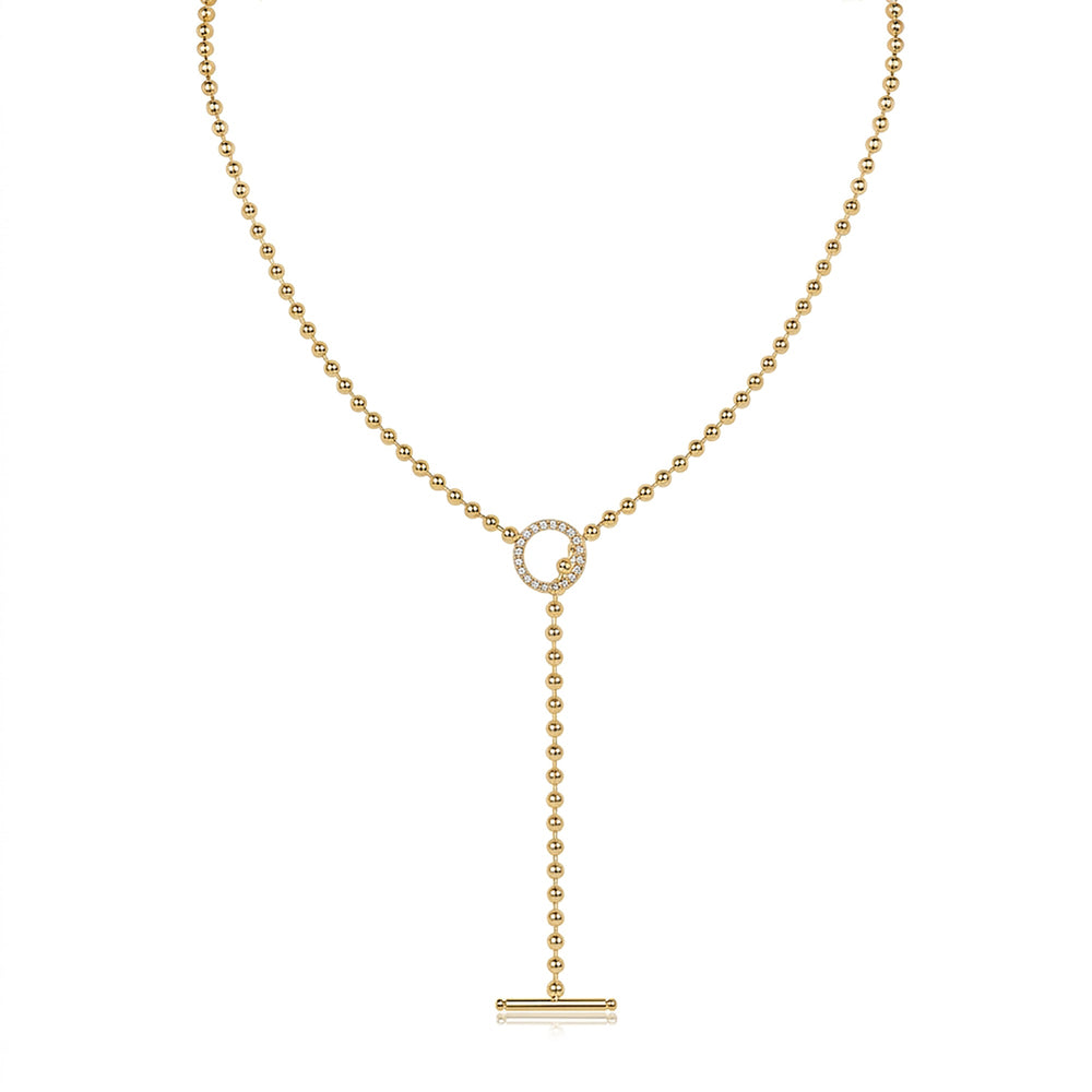 Adallind 14K Gold OT Toggle Moissanite Necklace
