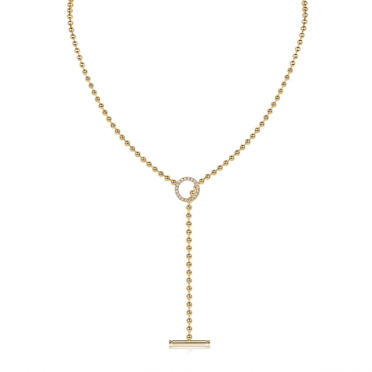 Adallind 14K Gold OT Toggle Moissanite Necklace