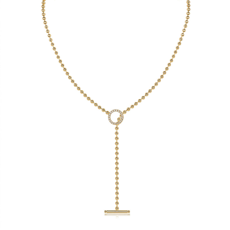 Adallind 14K Gold OT Toggle Moissanite Necklace