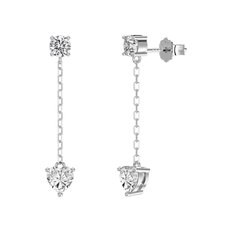 Adalrun 18k Gold Heart Round Drop Earrings