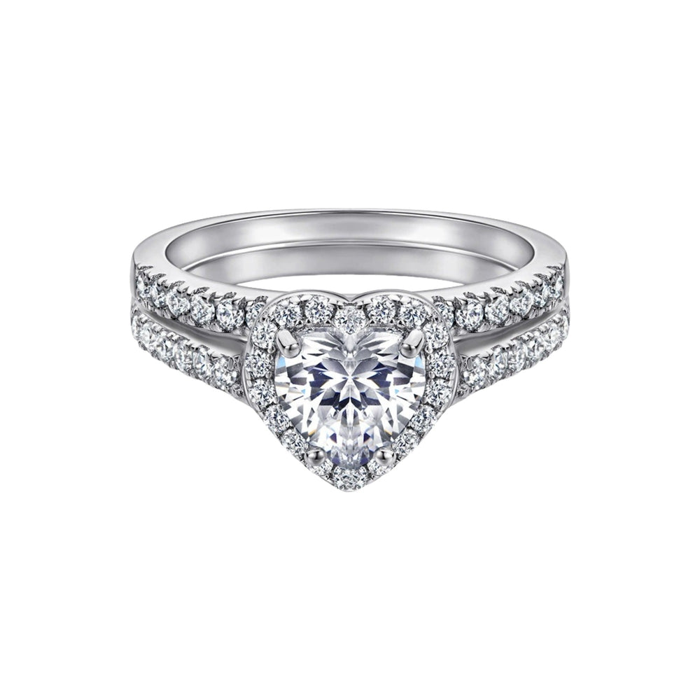 Adélaïde White Heart Ring Set