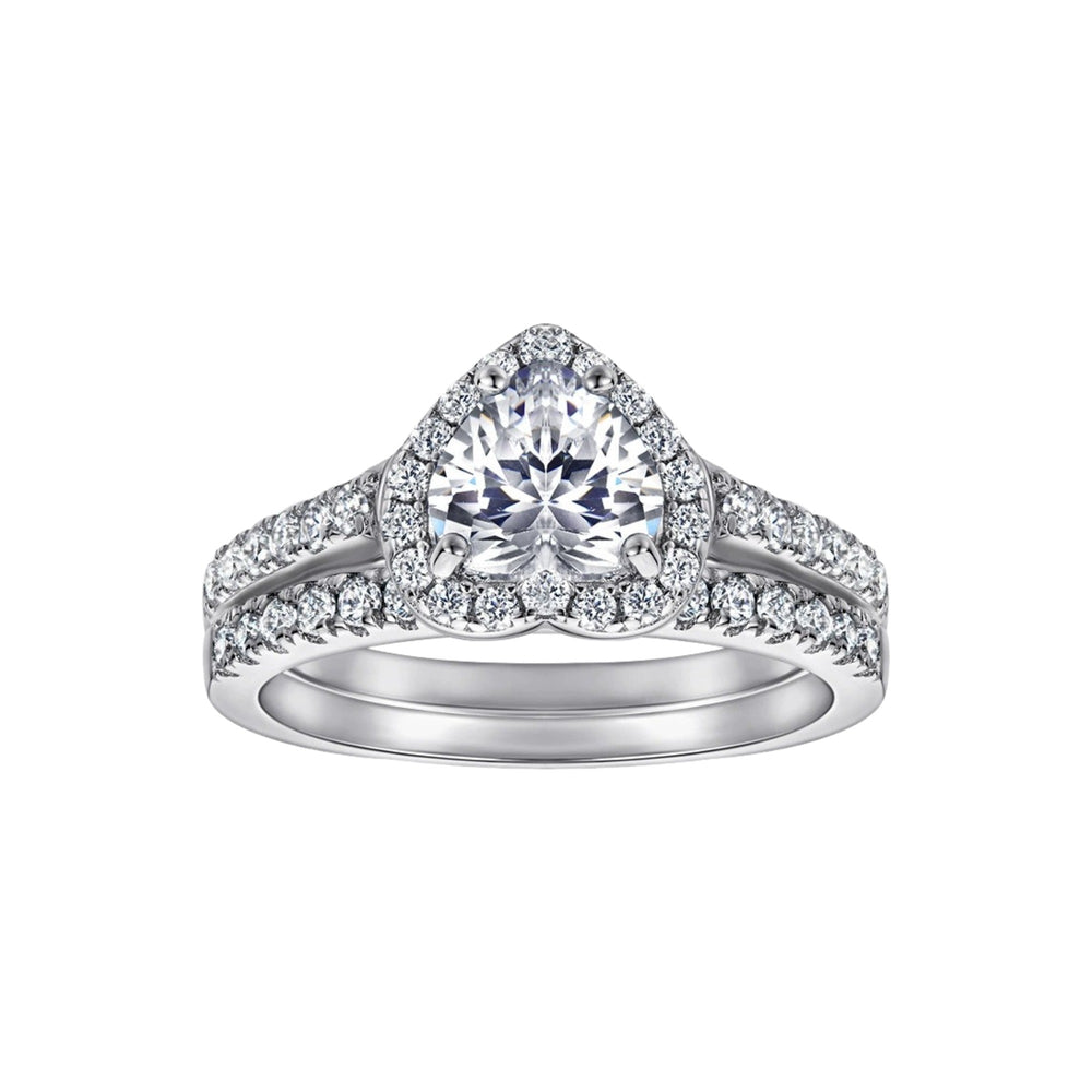 Adélaïde White Heart Ring Set