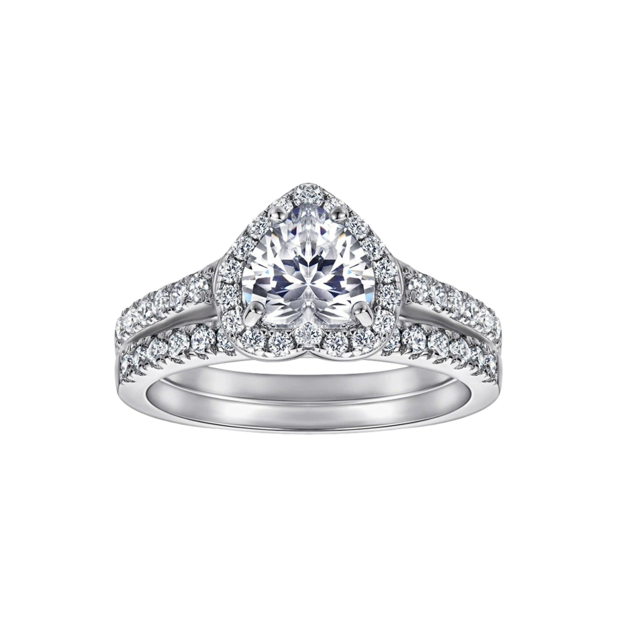 Adélaïde White Heart Ring Set