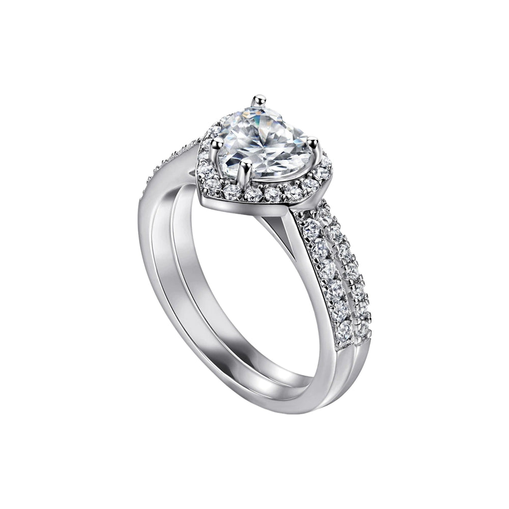 Adélaïde White Heart Ring Set