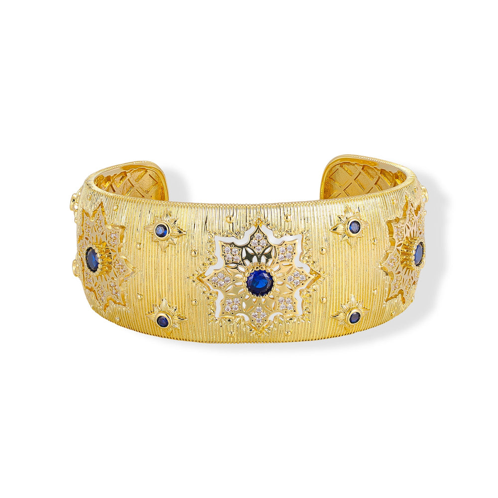 Adelgund 14K Gold Floral Open Bangle