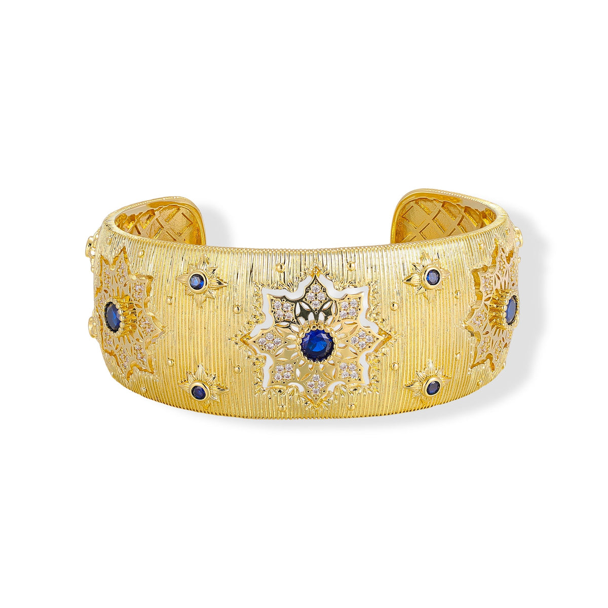 Adelgund 14K Gold Floral Open Bangle