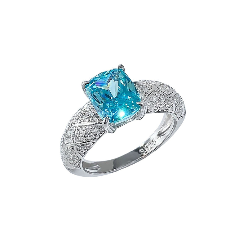 Nerina Blue Rectangular Ring