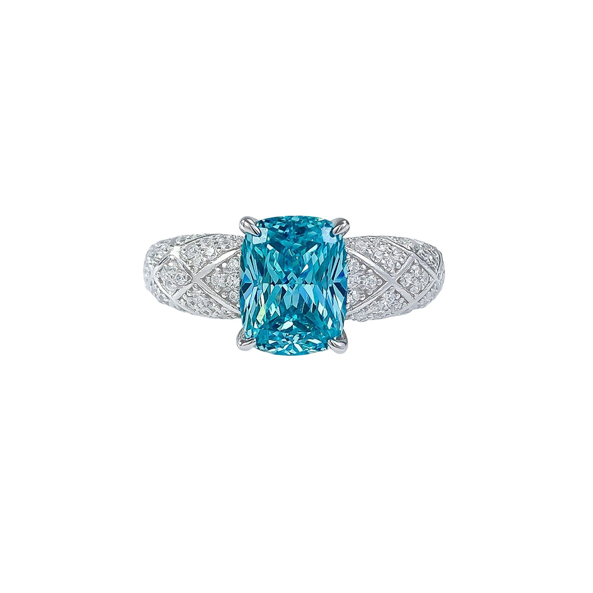 Nerina Blue Rectangular Ring