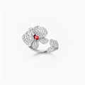 Adélie Red Floral Open Ring