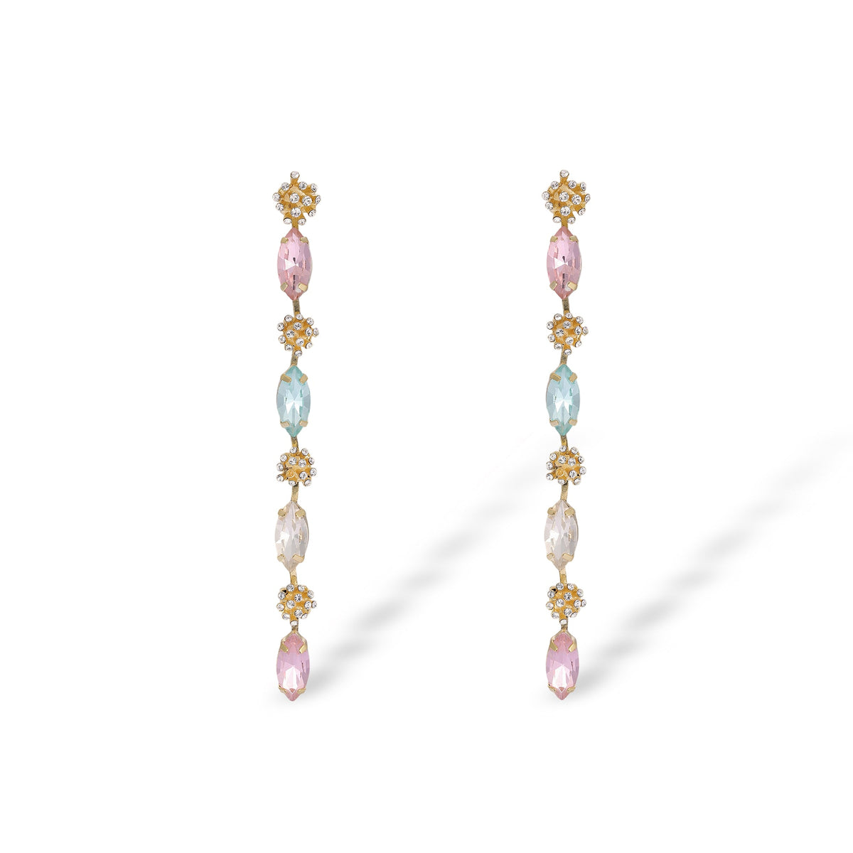 Adonise Multicolor Marquise Floral Drop Earrings