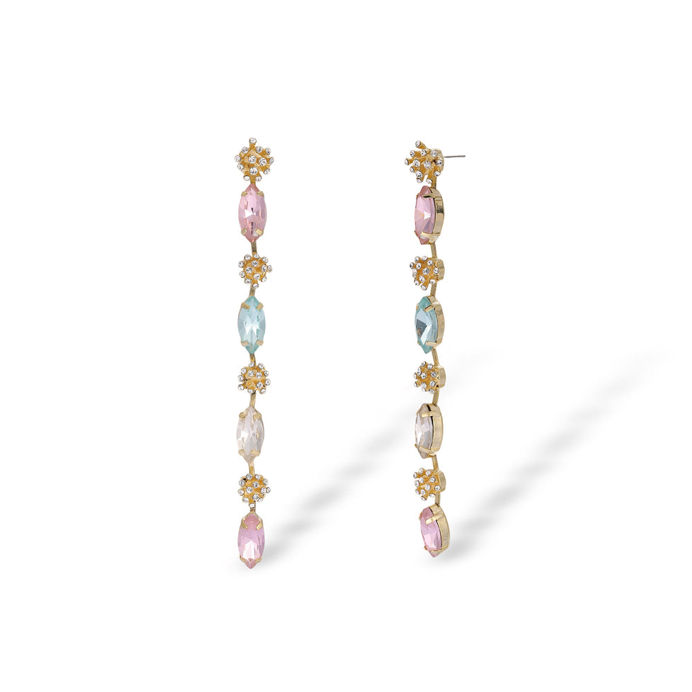 Adonise Multicolor Marquise Floral Drop Earrings