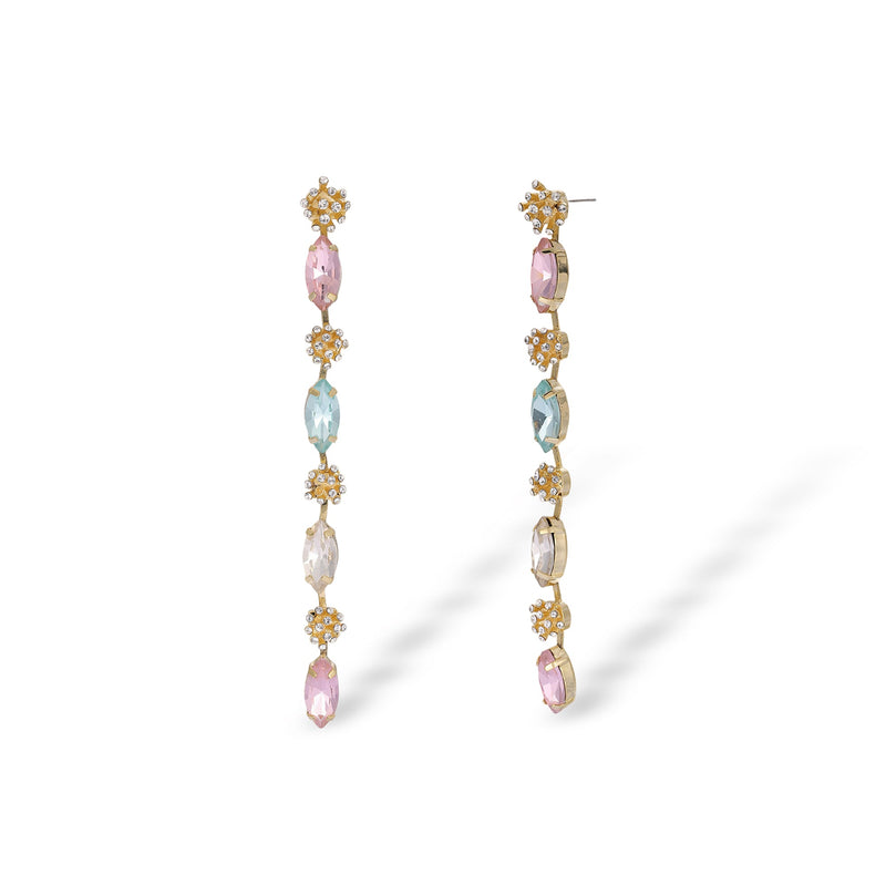 Adonise Multicolor Marquise Floral Drop Earrings