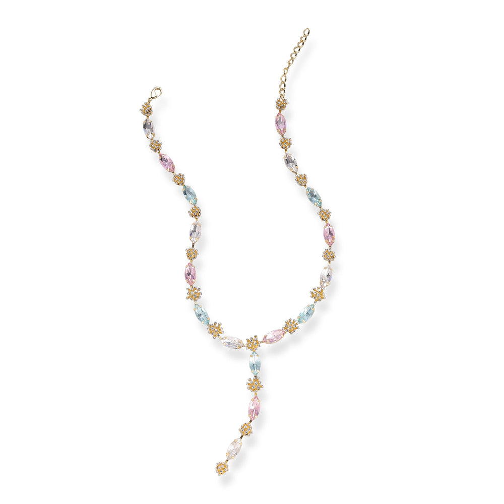 Adonise Multicolor Marquise Floral Y Shape Neckalce