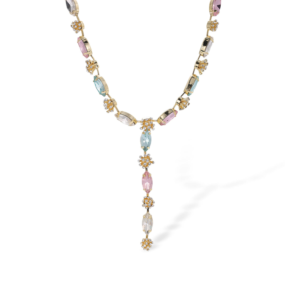 Adonise Multicolor Marquise Floral Y Shape Neckalce