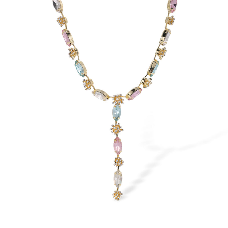 Adonise Multicolor Marquise Floral Y Shape Neckalce