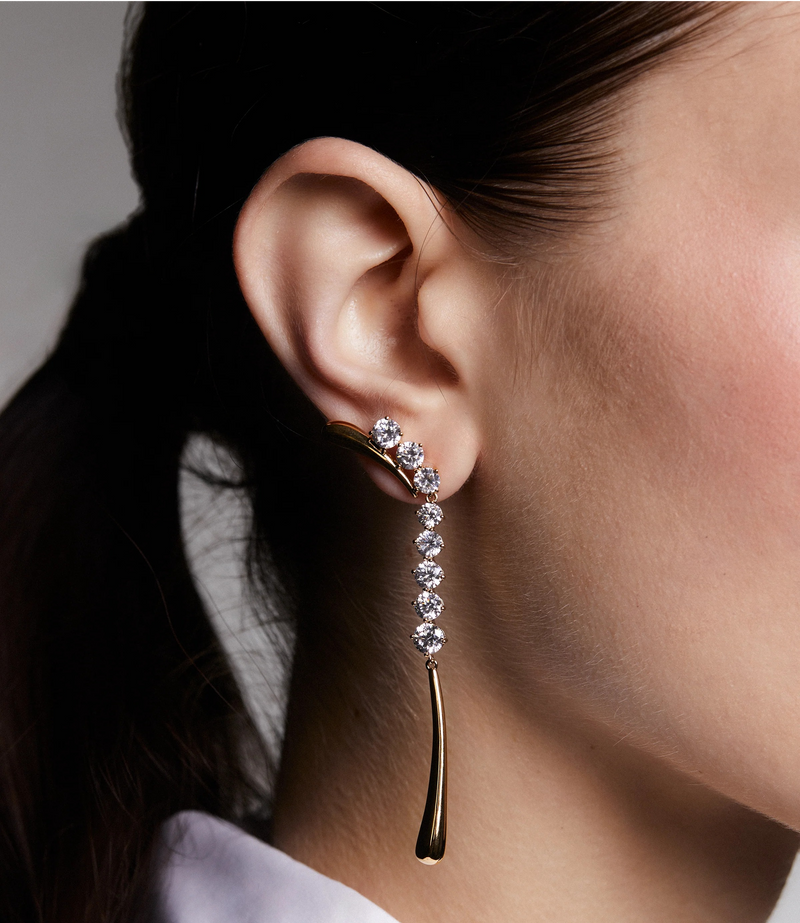 Agatha 14K Gold Curve Drop Earrings