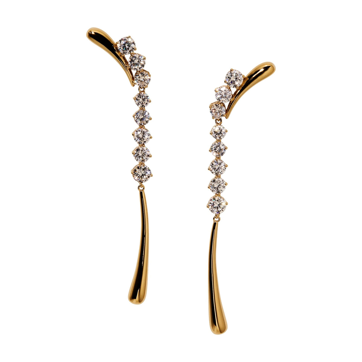 Agatha 14K Gold Curve Drop Earrings