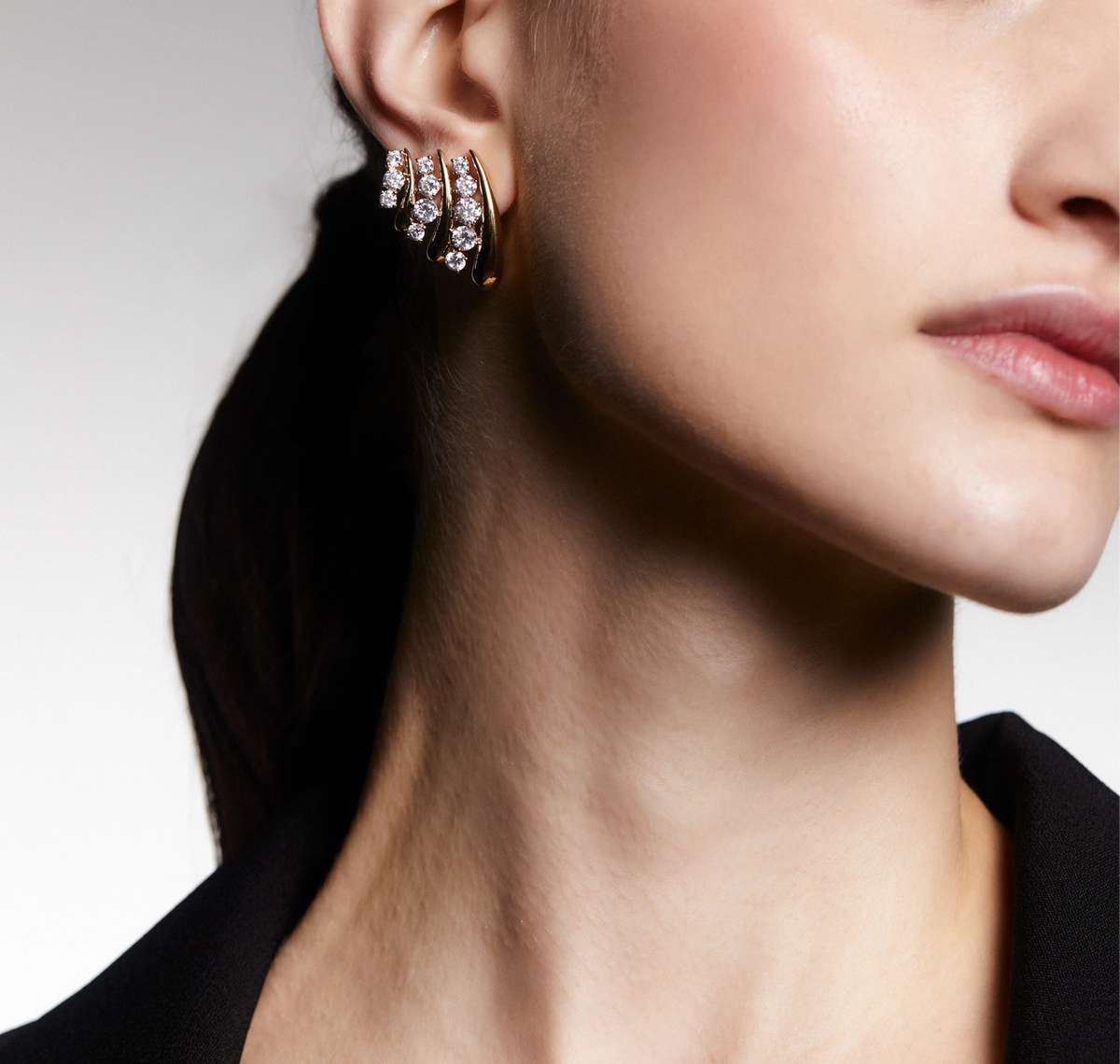 Agatha 14K Gold Curve Earrings