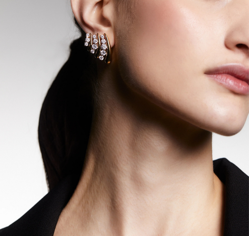Agatha 14K Gold Curve Earrings