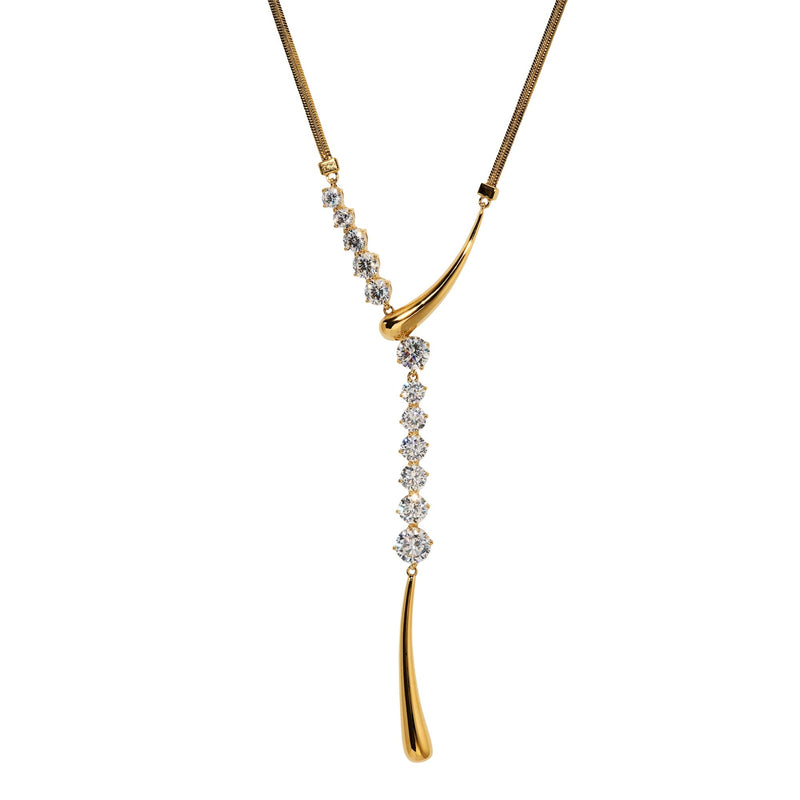 Agatha 14K Gold Y-Shaped Drop Necklace