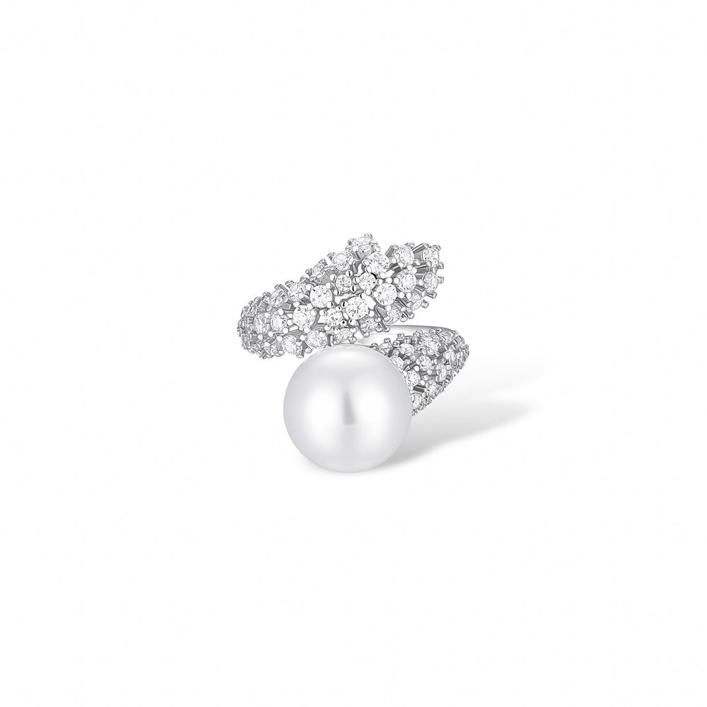 Agile White Pearl Open Ring