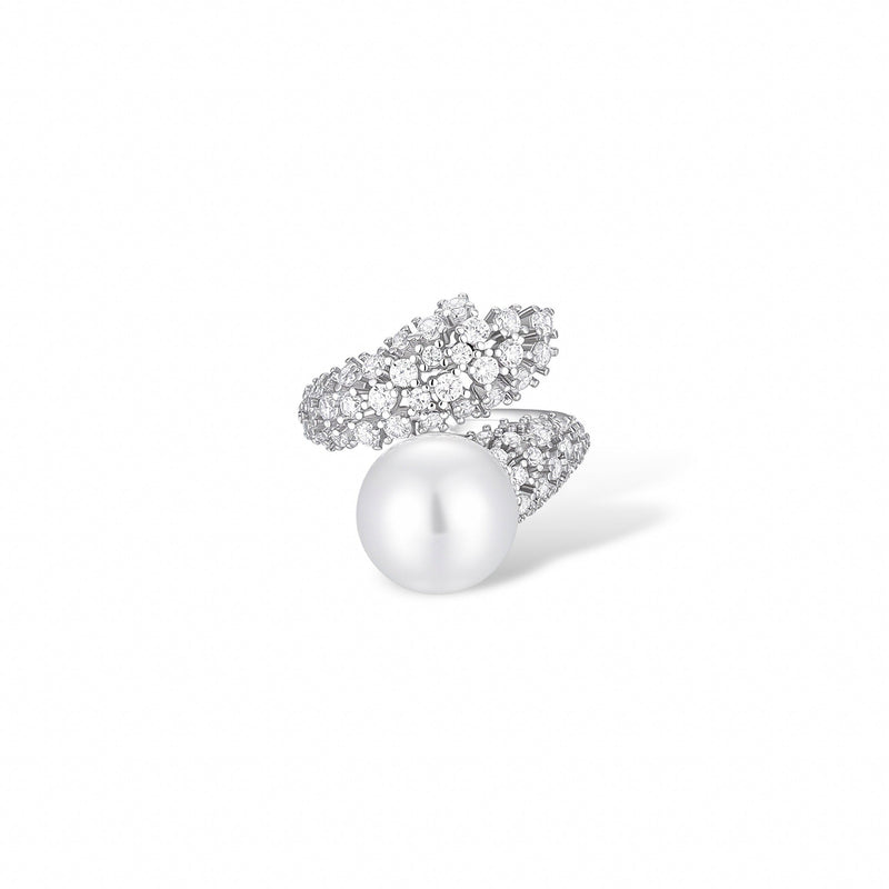 Agile White Pearl Open Ring