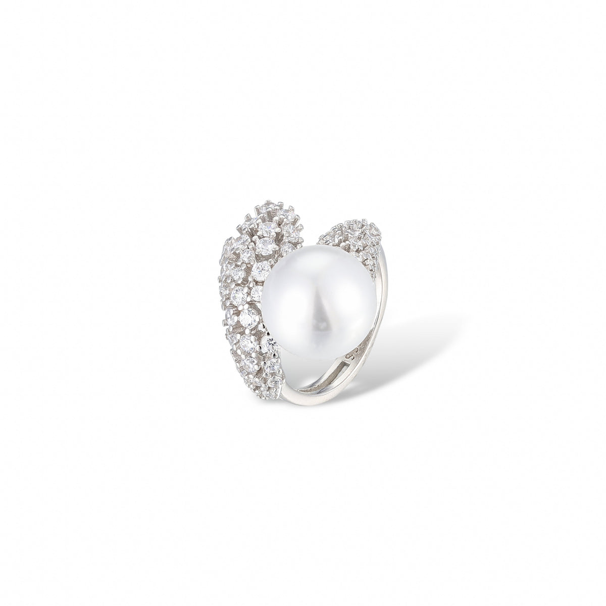 Agile White Pearl Open Ring