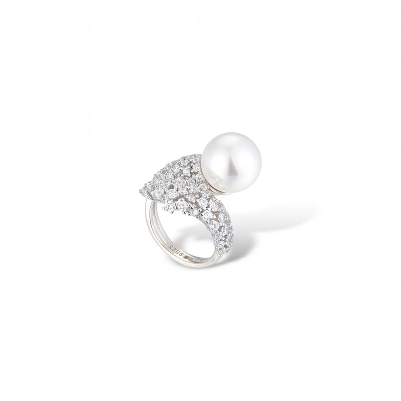Agile White Pearl Open Ring