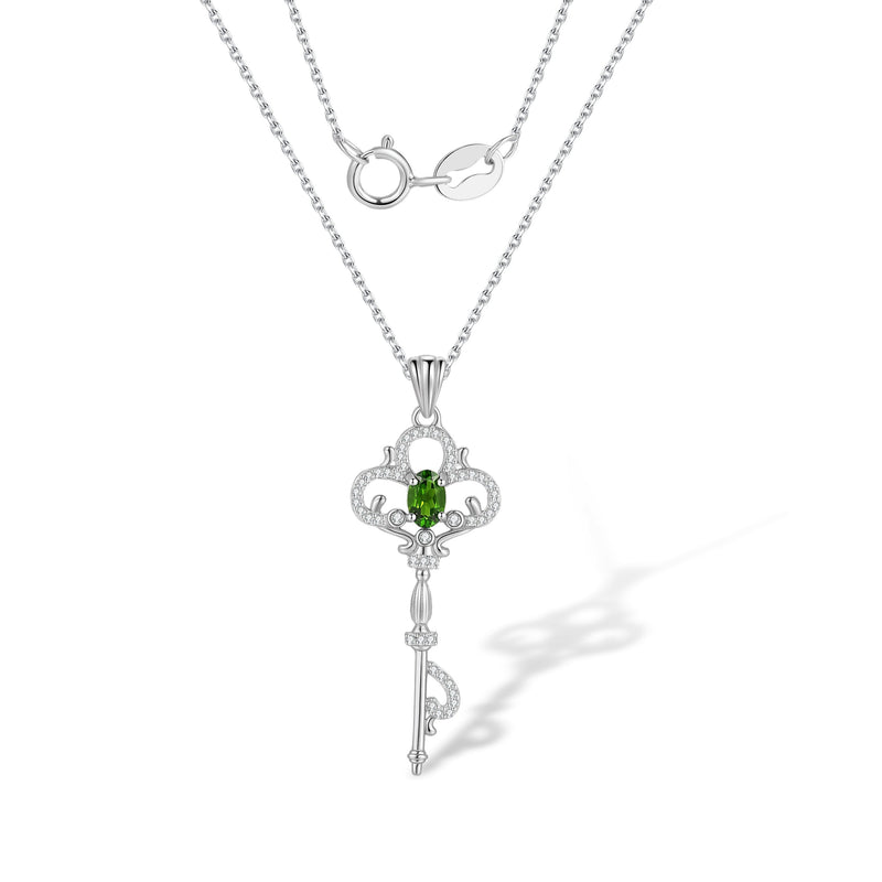 Aimée Key Green Pendant Necklace