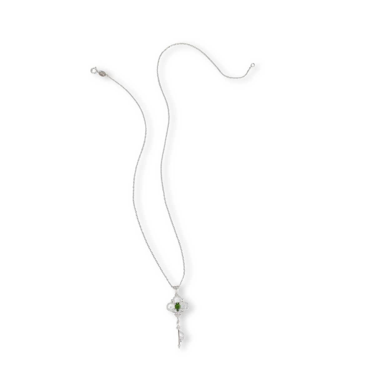 Aimée Key Green Pendant Necklace