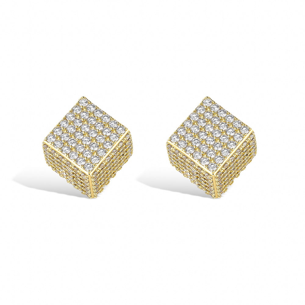 Albane 14K Gold Cube Stud Earrings