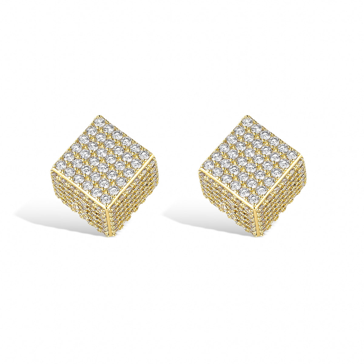 Albane 14K Gold Cube Stud Earrings