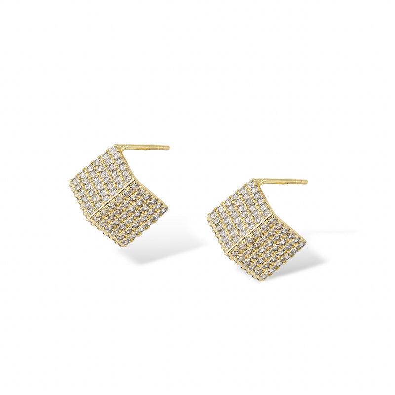 Albane 14K Gold Cube Stud Earrings