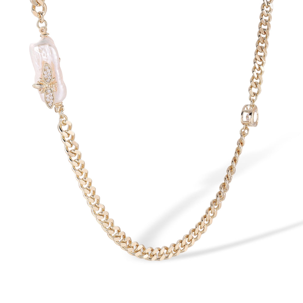 Alflind 14K Gold Baroque Pearl Heart Necklace
