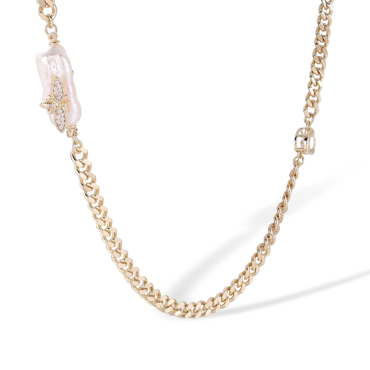 Alflind 14K Gold Baroque Pearl Heart Necklace