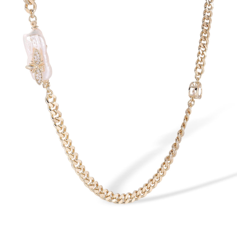 Alflind 14K Gold Baroque Pearl Heart Necklace