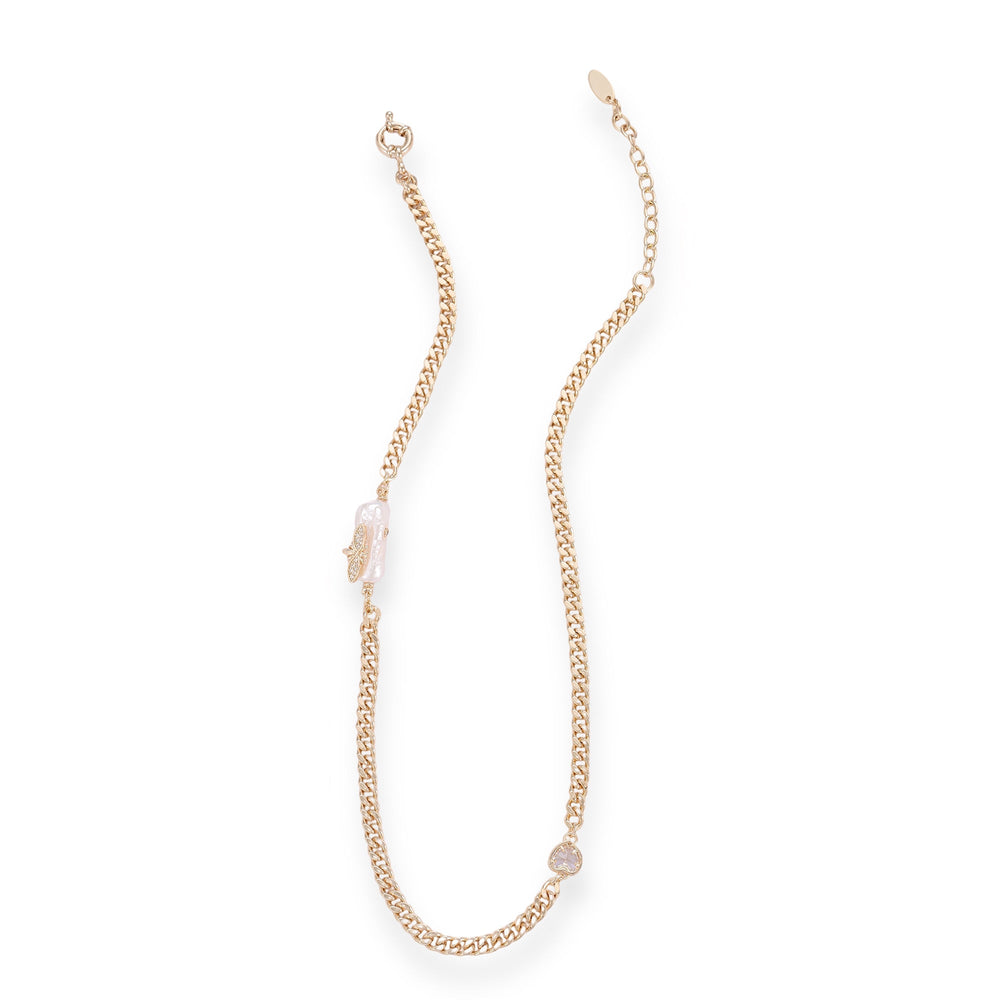 Alflind 14K Gold Baroque Pearl Heart Necklace